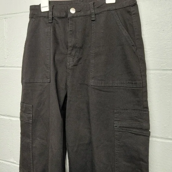 Barrel Cargo Pants Black Jeans Womens Size MEDIUM 28x26 Pockets - Picture 5 of 12